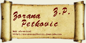 Zorana Petković vizit kartica